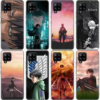 Чехол с изображением аниме «Атака Титанов» для Samsung Galaxy A12 A02S A22 A32 A52 A72 A71 A51 A41 A31 A21 A11 A50 A70 A10S A20S, черный чехол Samsung A02