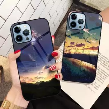 Чехол с изображением аниме для Iphone 14 13 12 11pro Max Mini Xs Xr X, чехол из закаленного стекла для Iphone 7 8 6s Plus Se 2022 11 For iPhone 14Pro Max