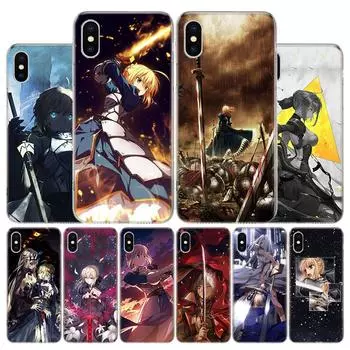 Чехол с изображением аниме Fate Zero Stay Night Saber для Apple iPhone 11 12 13 14 Pro 7 XR X XS Max 6 6S 8 Plus + Mini 5 SE с принтом iPhone 11