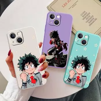 Чехол с изображением аниме «Мой герой Академии» для iPhone XR XS X SE 13 Mini 7 8 6S 11 14 Plus 12 Pro Max 8plus 7 + 6, жидкий силиконовый чехол для телефона iPhone 14