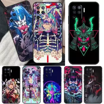 Чехол с изображением аниме Neon Oni Girl для OPPO A15 A16 A3S A5S A52 A72 A94 A74 A54 A83 A91 A93 A31 A5 A9 2020 A53 S OPPO A1K