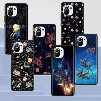Чехол с изображением астронавта из мультфильма для Xiaomi Mi 11 Ultra 11T 10T 9T Pro Note 10 A2 9 8 Lite A3 CC9E 10S, черный, мягкий чехол для телефона Xiaomi 11T(11T Pro)