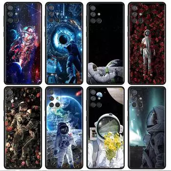 Чехол с изображением астронавта «Космическая планета» для Samsung Galaxy A52 A12 A51 A53 A33 A71 A32 A31 A21 A01 A11 A22, черный чехол из ТПУ для телефона Samsung A03
