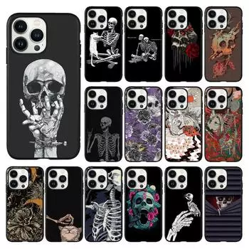 Чехол с изображением черепа, скелета и татуировки, арт-чехол для телефона для iphone 14 13 12 11 Pro Max, чехол для iphone 14 13 Pro XS MAX X XR iPhone 7 8 SE
