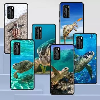 Чехол с изображением черепахи для Huawei P30 P Smart Z P40 Lite E P20 Y6 Y7 Y9 2019 Honor 8X Play 9A 50 20 9X Pro, черный мягкий чехол для телефона Huawei P30