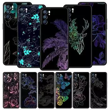 Чехол с изображением дракона и травы для Oppo Find X5 A54 A53 A52 A9 2020 A15 A95 A16 A76 A74 A12 Reno7 SE Reno6 Pro Plus 5G Reno6 Pro 5G