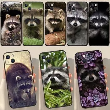Чехол с изображением енота для iPhone 12, 11, 13, 14, 15 Pro Max 12 Mini 7 8 Plus X XR XS Max SE 2020, чехол для телефона iPhone XR