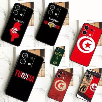 Чехол с изображением флага Туниса и карты для Xiaomi Redmi Note 13 12 10 9 8 11 Pro 12S 11S 10S 9S Remdi 13C 9C 10C 12C Cover Redmi 12C