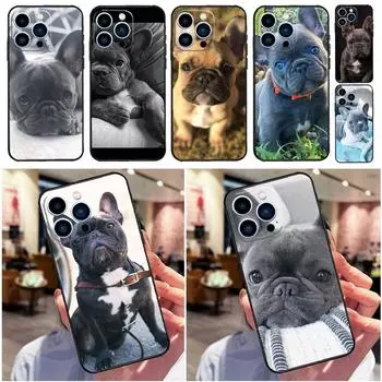 Чехол с изображением французского бульдога и мопса для iPhone 11 13 12 Mini 14 Pro Max XS X XR SE 2020 2022 6 7 8 Plus, мягкая задняя крышка iPhone XR