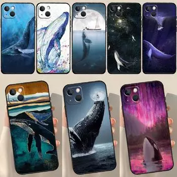 Чехол с изображением кита, рыбы, волны, моря для iPhone 13, 12, 11, 14, 15, Pro Max, 7, 8 Plus, X, XR, XS, Max, 12, Mini, SE, 2020, 2022 iPhone 7 8
