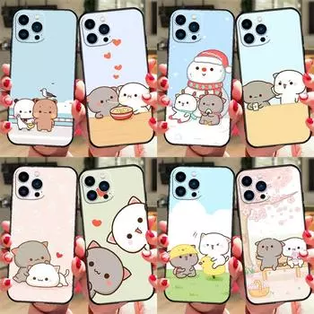 Чехол с изображением кота «Персик и Гома» для iPhone 13 11 Pro Max 12 Mini 7 8 6 6s Plus XR X XS Max SE силиконовый чехол для телефона iphone 5 5S