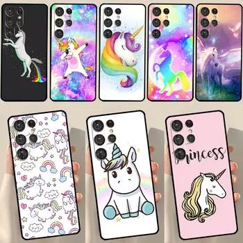 Чехол с изображением мультяшного радужного единорога для Samsung Galaxy S23 S21 S22 Ultra Plus S20 FE Note 20 Note 10 S8 S9 S10 Plus Galaxy S21 FE