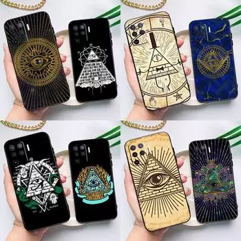 Чехол с изображением пирамидального глаза для OPPO A74 A93 A83 A91 A53S A9 A5 A31 A53 2020 A15 A16 A1K A52 A72 A94 A54, чехол OPPO A93