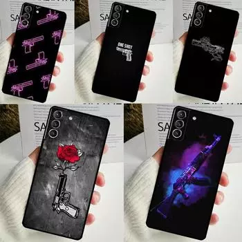 Чехол с изображением пистолета AK 47 для Samsung Galaxy S23 S24 Ultra S8 S9 S10 S22 Plus Note 10 20 Ultra S20 S21 FE Galaxy S23Ultra