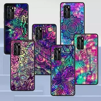 Чехол с изображением подсолнуха Мандала для Huawei P30 P Smart Z P40 Lite E P20 Y7 Y9 2019 Honor 8X Play 9A 50 20 9X Pro, черный мягкий чехол для телефона Huawei P30