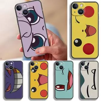 Чехол с изображением Покемона Пикачу для iPhone 14 Plus 7 8 6S 11 12 Mini SE 13 Pro Max XR XS X 14Pro 13Mini 14, роскошный черный чехол для телефона iPhone 14