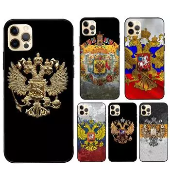 Чехол с изображением российского герба и флага для iPhone 12 Pro Max 13 mini XS XR SE 2020 6S 7 8 Plus, чехол для iPhone 11 Pro Max iphone 5 5S SE