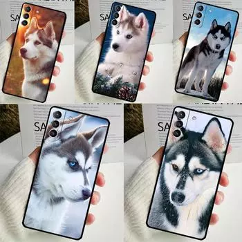 Чехол с изображением щенка хаски для Samsung Galaxy S24 S23 Ultra S22 S20 FE S21 FE Note 10 20 S8 S9 S10 Plus Galaxy S10e