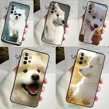 Чехол с изображением щенка самоеда для Samsung Galaxy A54 A34 A14 A13 A33 A53 A12 A32 A52 A71 A51 A15 A25 A35 A55 Samsung A71 4G