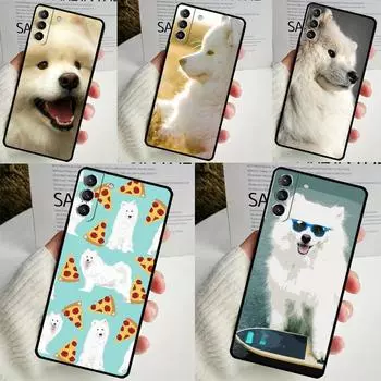 Чехол с изображением щенка самоеда для Samsung Galaxy S23 S24 Ultra S8 S9 S10 S22 Plus Note 10 20 Ultra S20 S21 FE Galaxy S21 FE