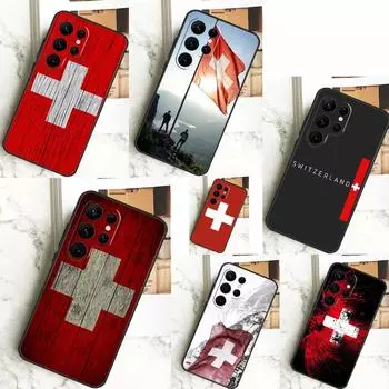 Чехол с изображением швейцарского флага Швейцарии для Samsung Galaxy S23 S22 S24 Ultra S8 S9 S10 Plus Note 10 20 Ultra S20 S21 FE Galaxy S21 FE