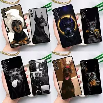 Чехол с изображением собаки добермана для Samsung Galaxy S23 S21 S22 Ultra Plus Note 10 20 S8 S9 S10 Plus S20 FE Galaxy S21 Plus