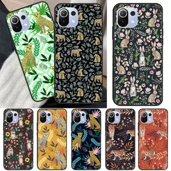 Чехол с изображением тропических листьев тигров леопардов для POCO X4 Pro F3 M3 M4 Pro X3 Pro GT, чехол для телефона Xiaomi 12 11T Pro Mi 11 Lite Mi 9T (9T Pro)