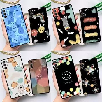 Чехол с изображением улыбающегося лица Happy Cute для Samsung Galaxy S23 S21 S22 Ultra Plus Note 10 20 S8 S9 S10 Plus S20 FE Galaxy S20 FE