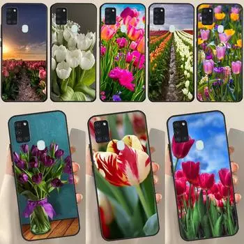 Чехол с изображением весенних тюльпанов для Samsung Galaxy A34 A54 A14 A12 A22 A32 A52 A51 A71 A50 A53 A73 A13, задняя крышка Samsung A72