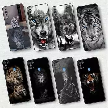 Чехол с изображением волка, собаки, кошки, птицы, льва, тигра, животного для Samsung Galaxy A50 A02s M31 A70 A30 A10 A20e A40 A10s M30s M51, черный чехол для телефона Samsung A70