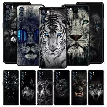 Чехол с изображением животного льва, волка, тигра для Oppo Reno8 Reno7 Reno6 Pro A54 5G Find X6 X5 A53 A52 A9 A15 A95 A17 A16 A76 A74 A57 A31, чехол Oppo A15