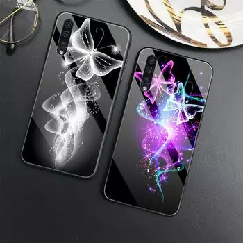 Чехол с изображением животных и бабочек для Samsung Galaxy A71 A72 A70 A73 A53 A13 5g A03 A22 A21s A03 Core A42 A52, роскошный стеклянный чехол For Samsung A41