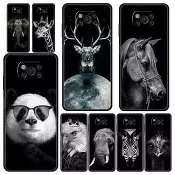 Чехол с изображением животных, лошадей, оленей, гигантской панды для Xiaomi Poco X3 NFC M3 F3 F4 M4 X4 Mi Note 12T 12 Pro 10 11 Lite 10T 5G 11T 9T 11i Mi 11 Lite