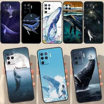 Чехол с китовой рыбой, волной и морем для OPPO A74 A94 A54 A1K A15 A16 A52 A72 A83 A91 A93 A53S A5 A9 A31 A53 2020, чехол Find X3 Neo