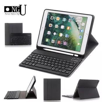 Чехол с клавиатурой Bluetooth для iPad 9,7 2018, держатель для карандашей, умный кожаный чехол для iPad 9,7 2017/Pro 9,7 Air2/Air, чехол для iPad 5 6