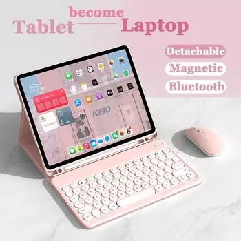 Чехол с клавиатурой и мышью для Xiaomi Redmi Pad SE 2023 11 дюймов, тонкий защитный чехол с магнитной клавиатурой планшета для Redmi Pad SE 11 Redmi Pad SE 11 2023 светло-зеленый