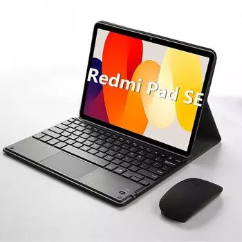 Чехол с клавиатурой планшета для Xiaomi Pad 5/6 Pro Redmi Pad SE 11 дюймов 2023, беспроводная Bluetooth сенсорная клавиатура и мышь, противоударный защитный чехол Redmi Pad SE 11