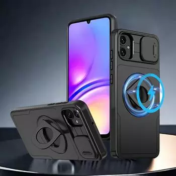 Чехол с кольцом для камеры со слайд-объективом для Samsung Galaxy A05S A05 A15 A25 A35 A55 A04S A14 A24 A34 A54 A13 4G 5G противоударный защитный чехол-держатель для брони For Samsung Galaxy A05 красный