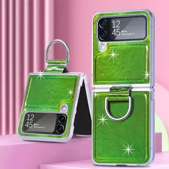 Чехол с кольцом на палец против царапин для Samsung Galaxy Z Flip4 5g Flip 4 Flip3 Flip 3, нескользящий чехол для Samsung Flip4 for Samsung Z Flip 3 серый