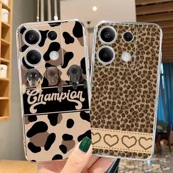 Чехол с леопардовым принтом для iPhone Samsung A55 M34 S24 Xiaomi Redmi 13 Pro 14C Huawei Honor 200, противоударный бампер для телефона TPU, устойчивый к царапинам, прозрачная задняя крышка Samsung Galaxy S20 FE