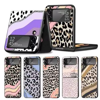 Чехол с леопардовым принтом для Samsung Galaxy Z Flip 4 ZFlip3 Z Flip 3 5G ZFlip ZFlip4 Flip4 Flip3, защитный чехол из жесткого ПК, принципиально Samsung Z Flip 5G