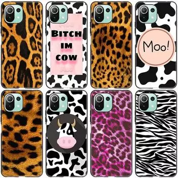 Чехол с леопардовым принтом «Молочная корова» в полоску «зебра» для Xiaomi Mi 11 Lite NE 11i 10T 11T Pro A2 A3 Lite POCO F3 M3 M4 C31 X3 Pro NFC GT Xiaomi Mi A2 Lite