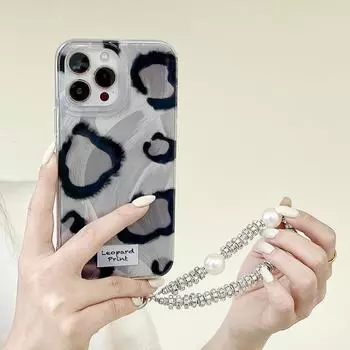 Чехол с леопардовым принтом на весь экран для iPhone 15 14 13 12 11 Pro Max, защитный чехол из перьевой пряжи с большим отверстием For iPhone 15