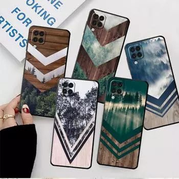 Чехол с лесной геометрией, деревом и природой для Samsung Galaxy A52 A53 A13 A12 A32 A33 A51 A21s A71 A23 A31 A22 5G, черный чехол для телефона Samsung A52 4G(5G)