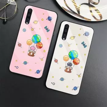 Чехол с луной астронавта для Samsung Galaxy A52 A71 A72 A73 A53, чехол из закаленного стекла для Samsung A13 5g A03 A22 A21s A03 Core A42 A70 For Samsung A13 5G