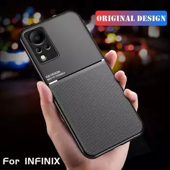 Чехол с магнитным держателем для INFINIX Note HOT 12 G96 11 11S 10 9 Play 12i 7 Lite Turbo противоударный матовый мягкий силиконовый чехол INFINIX Note 7 Lite чёрный