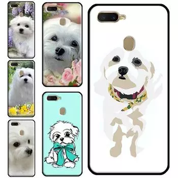 Чехол с мальтийской собакой для OPPO A83 A91 A93 A1K A15 A3S A54 A74 A94 A5 A9 A31 A53 A52 A72 A53S, задняя крышка OPPO A3S