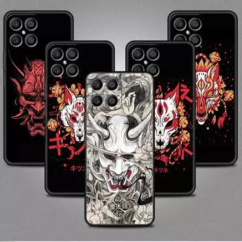 Чехол с маской самурая Они для Huawei Honor X8 X9 P50 X7 50 20 8X Play 9A P40 P30 Lite P Smart 2021, черный чехол для телефона Huawei P Smart Z