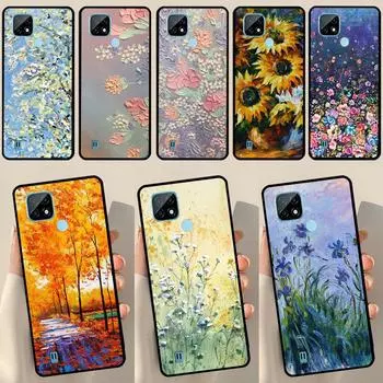 Чехол с масляной живописью Boho Flower Art для OnePlus Nord 2 9 10 Pro 9R 10R 8T Чехол для Realme GT Master Neo 2 3 8i 9i 8 Pro Realme C35