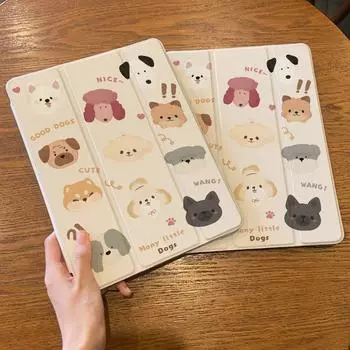 Чехол с милой мультяшной собакой для iPad Air4/5 10,9 дюйма. Силиконовый тройной чехол для iPad mini4/5 7,9 дюйма Pro11/12,9 дюйма 2021/20/19 gen9/8/7 10,2 дюйма. iPad 2021 Gen910.2